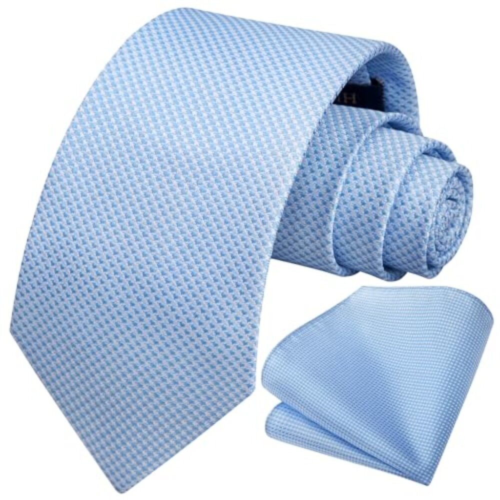 Ties‎ for Men Solid Houndstooth Neckties Handkerchief Formal Business Tie